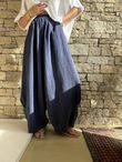Tasha Cushion Cotton Balloon Barrel Pant Navy